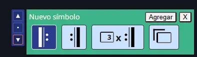 Musical symbol builder with its available options in Tonico.app.